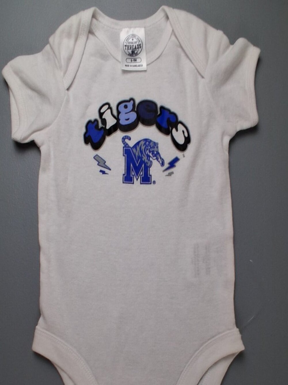 Memphis Tigers white infant short-sleeve bodysuit, 6-9 M